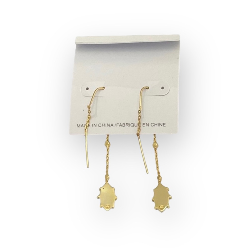 new Jules Smith ꧁ 14K Gold Plated Opal + Cubic Zirconia CZ Threader Earrings ꧂ - Picture 10 of 16